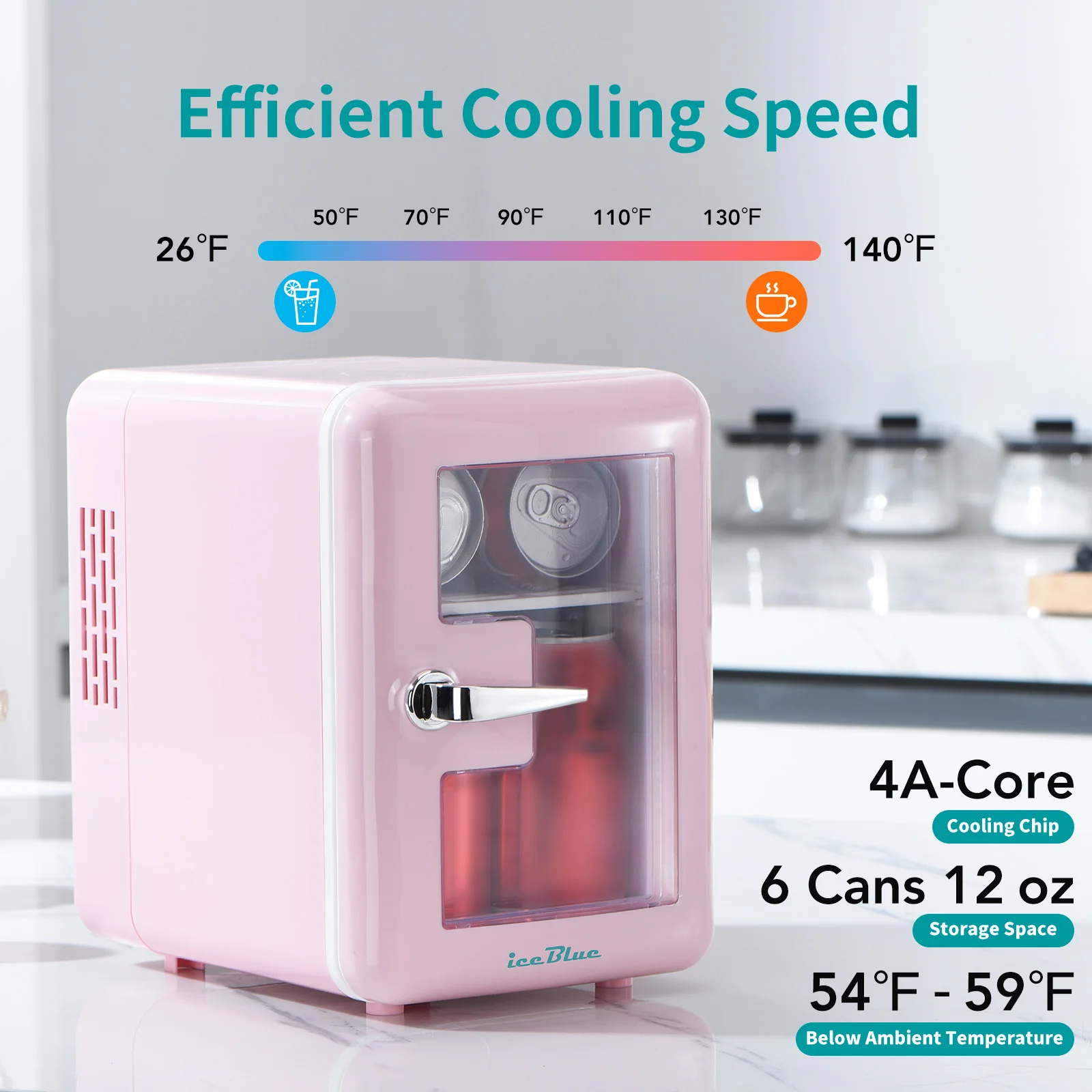 iceBlue 4L/6Can Multifunctional Low Noise Mini Refrigerator Warmer Cooler Makeup Skincare Portable Fridge with Visible Window 4 iceBlue 4L/6Can Multifunctional Low Noise Mini Refrigerator Warmer Cooler Makeup Skincare Portable Fridge with Visible Window 4