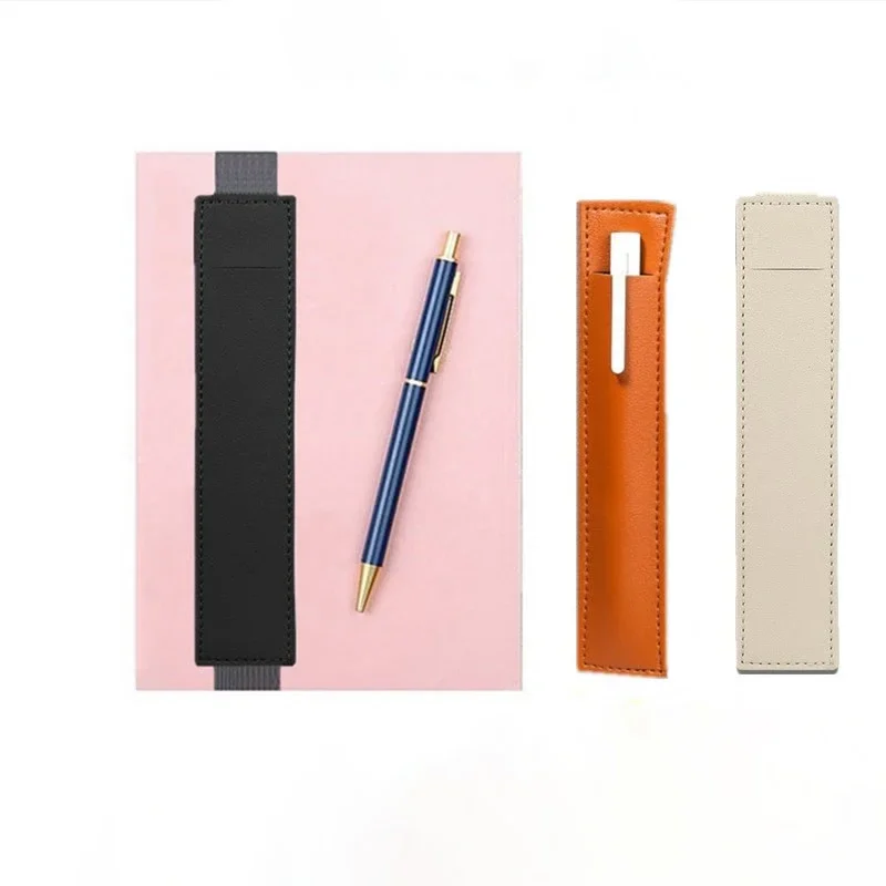 Leather Adjustable Elastic Band Pen Holder Portable Pencil Case