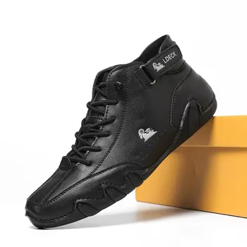 أحذية رجالية بدون كعب ذات علامة تجارية عصرية، أحذية مشي كاجوال ناعمة قابلة للتنفس، أحذية قيادة مريحة من الجلد ذات قاع مسطح 6