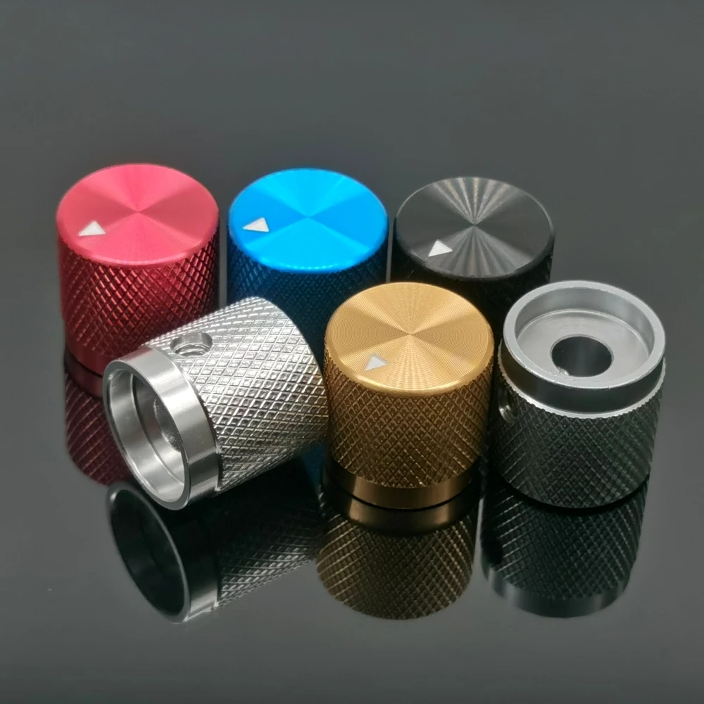 Guitar Knobs Aluminum Alloy Potentiometer Knob 17*17*6mm Volume Switch Rotary Encoder Knobs Guitar Bass Knob 1PCS potentiometer knob cap rotary encoder knob aluminum knob