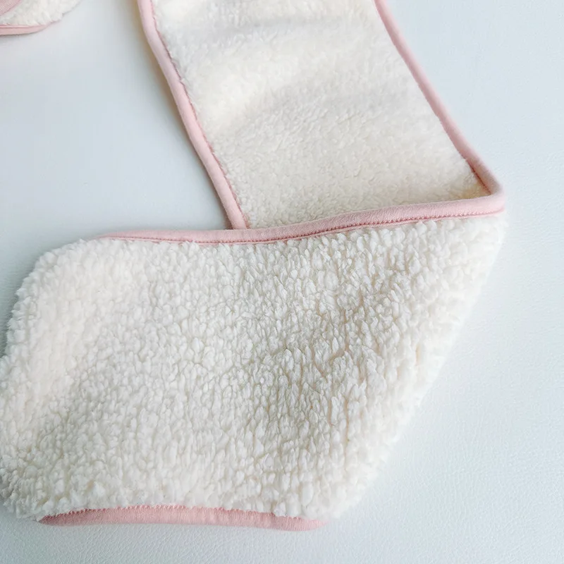 맞춤형 이름  플러시 스카프 겨울용 푹신한 털 따뜻한 목도리 어린이 남아 여아 단색 칼라 스카프