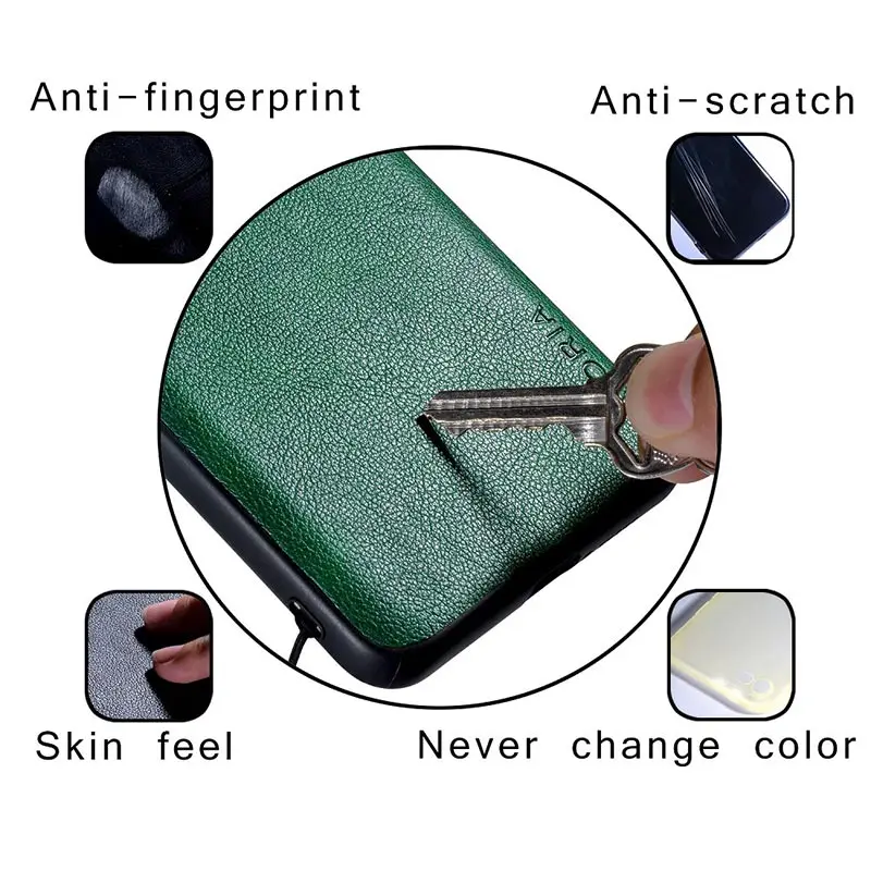 Retro Business Leather-Style Phone Case with Dual-Material Design