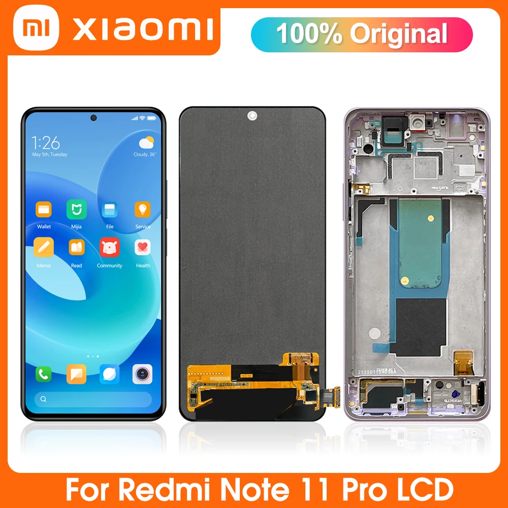 

6.67" Original For Xiaomi Redmi Note 11 Pro LCD Display Touch Screen Digitizer Assembly Replacement 2201116TG, 2201116TI Display