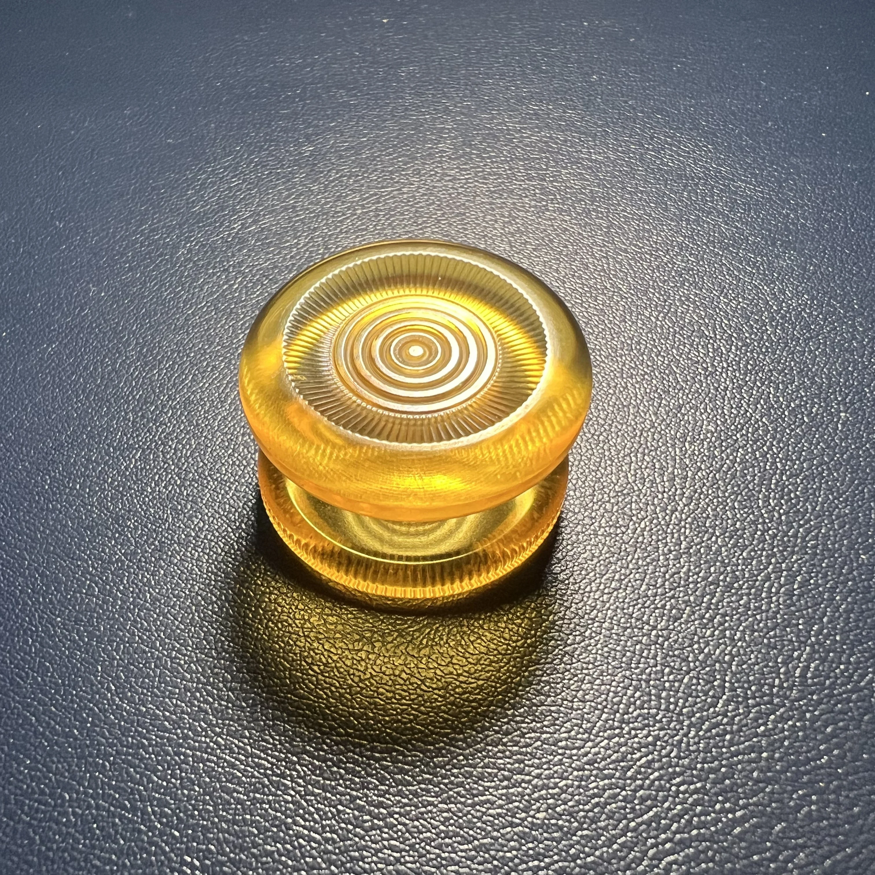 R188 베어링에 적합한 호박색 PEI 소재로 제작된 25mm 팻 버튼, 창의적인 손가락 끝 장난감 액세서리