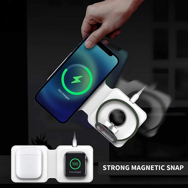 15W Folding Magnetic Macsafe Duo on For iPhone 12 13 Pro Max Apple Watch Airpods 4 3 Macsafe Mag Fast Safe Wireless Charging Pad