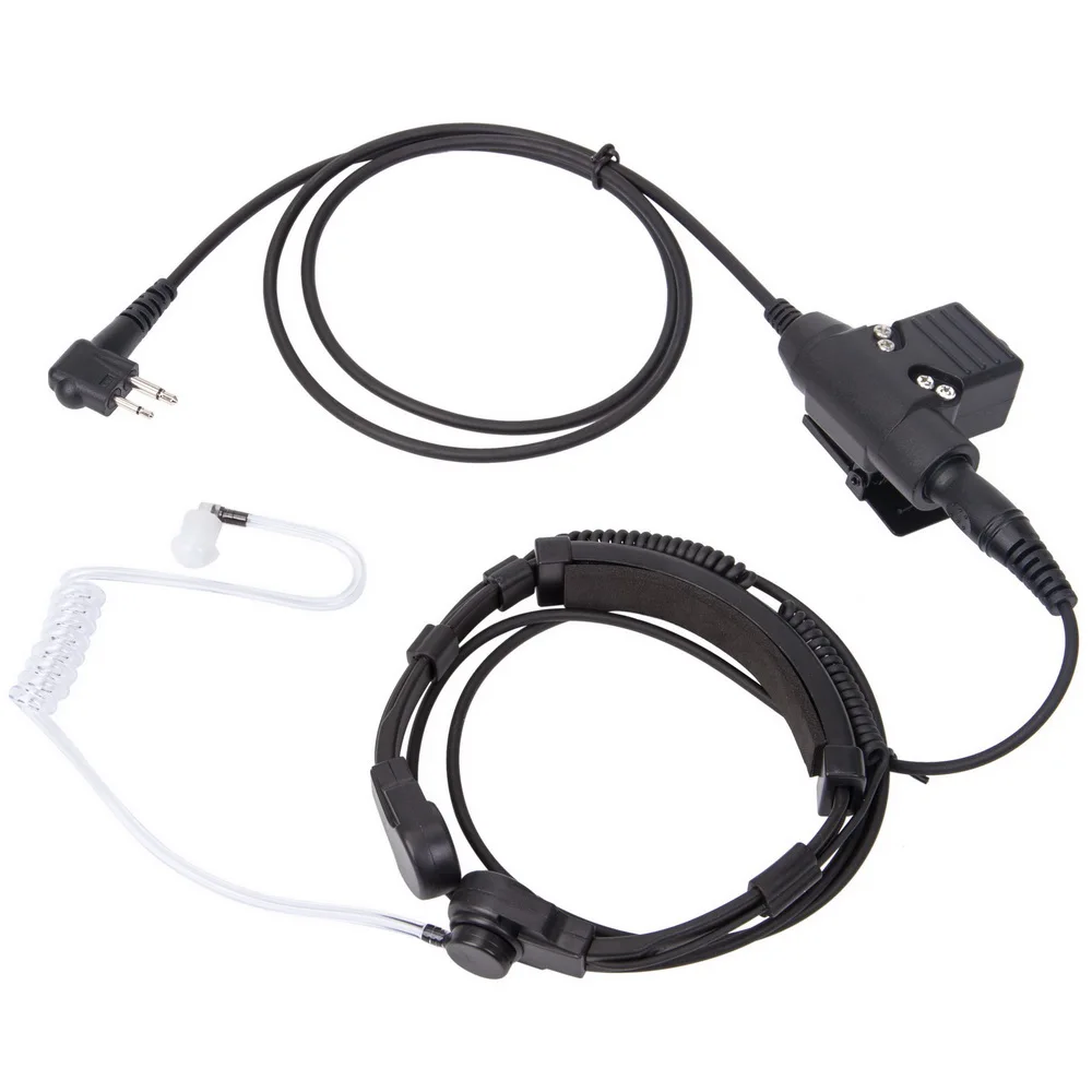Gtwoilt U94 PTT Telescopic Throat Mic Headset PTT+7.1mm Tactical Telescopic Throat Controlfor Motorola GP-88 GP-300 EP450 DEP450