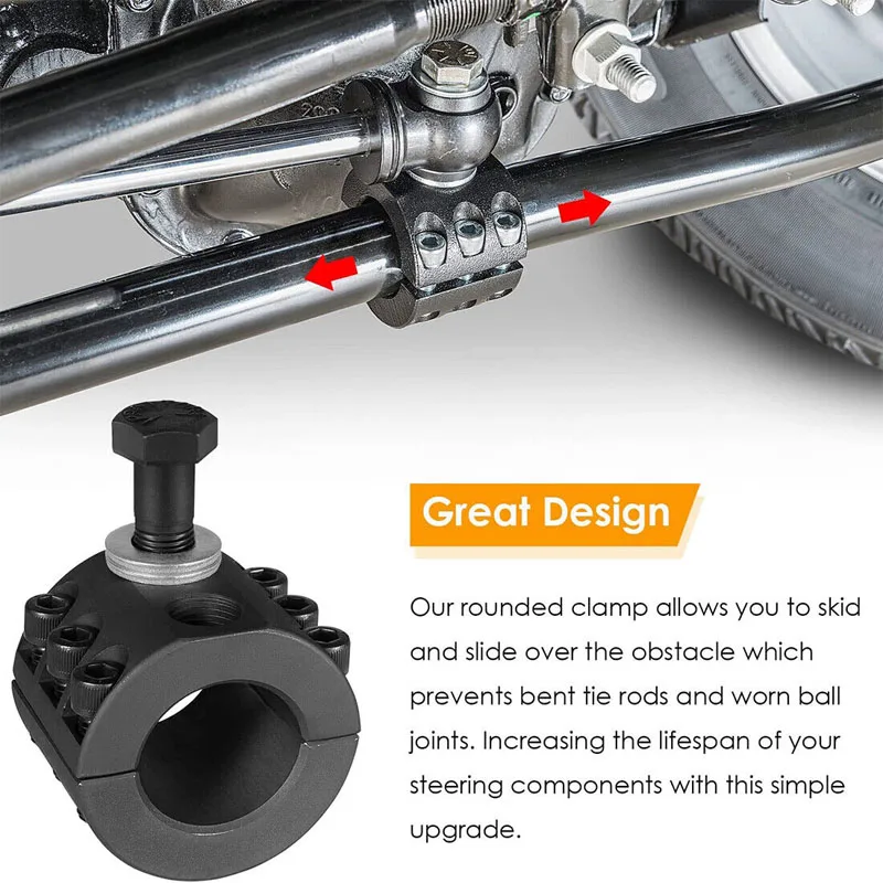 Steering Stabilizer Tie Rod Clamp (1-3/8" OD tube) Fits for Jeep Wrangler JK TJ XJ ZJ MJ 2007-