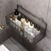 Non Perforated Bathroom Shelf Storage Basket with Hooks for Wall Storage Toiletries Shampoo and Shower Gel Storage 6