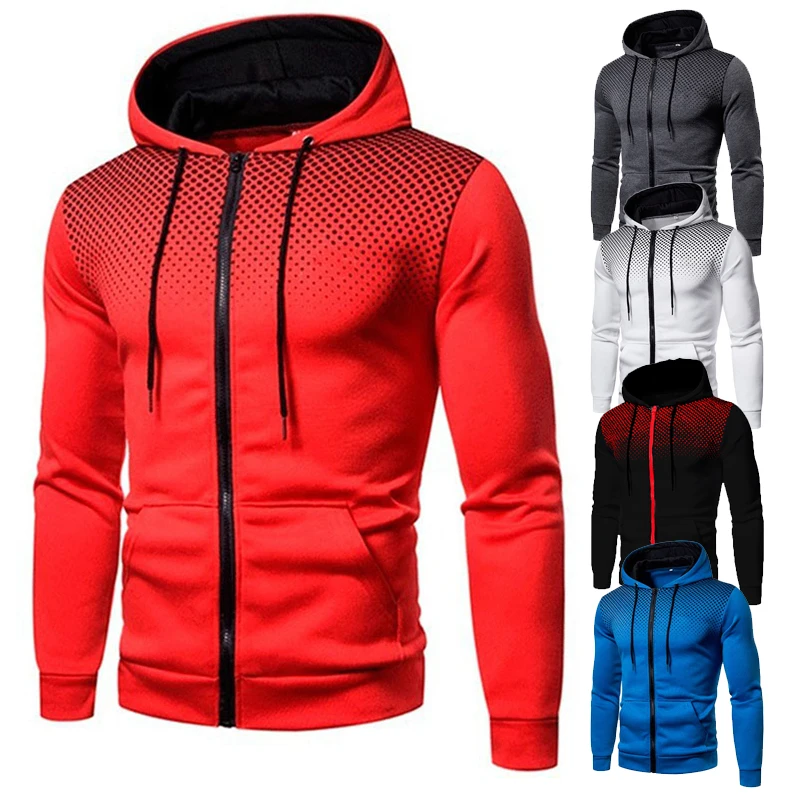 

Mens Hoodie Zip Up Hoodie Sweatshirt Graphic Zipper Pocket Polka Pot Print Sports Outdoor Casual Daily Hoodies Slim Sweatshirts