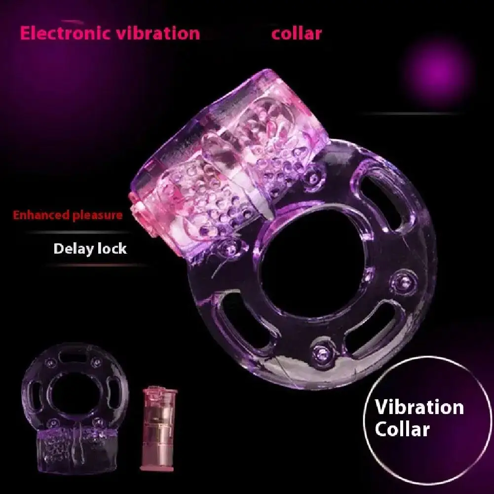 Locking ring Erotic masturbation vibration Crystal butterfly Vibrating ring Male adult products Sex toy