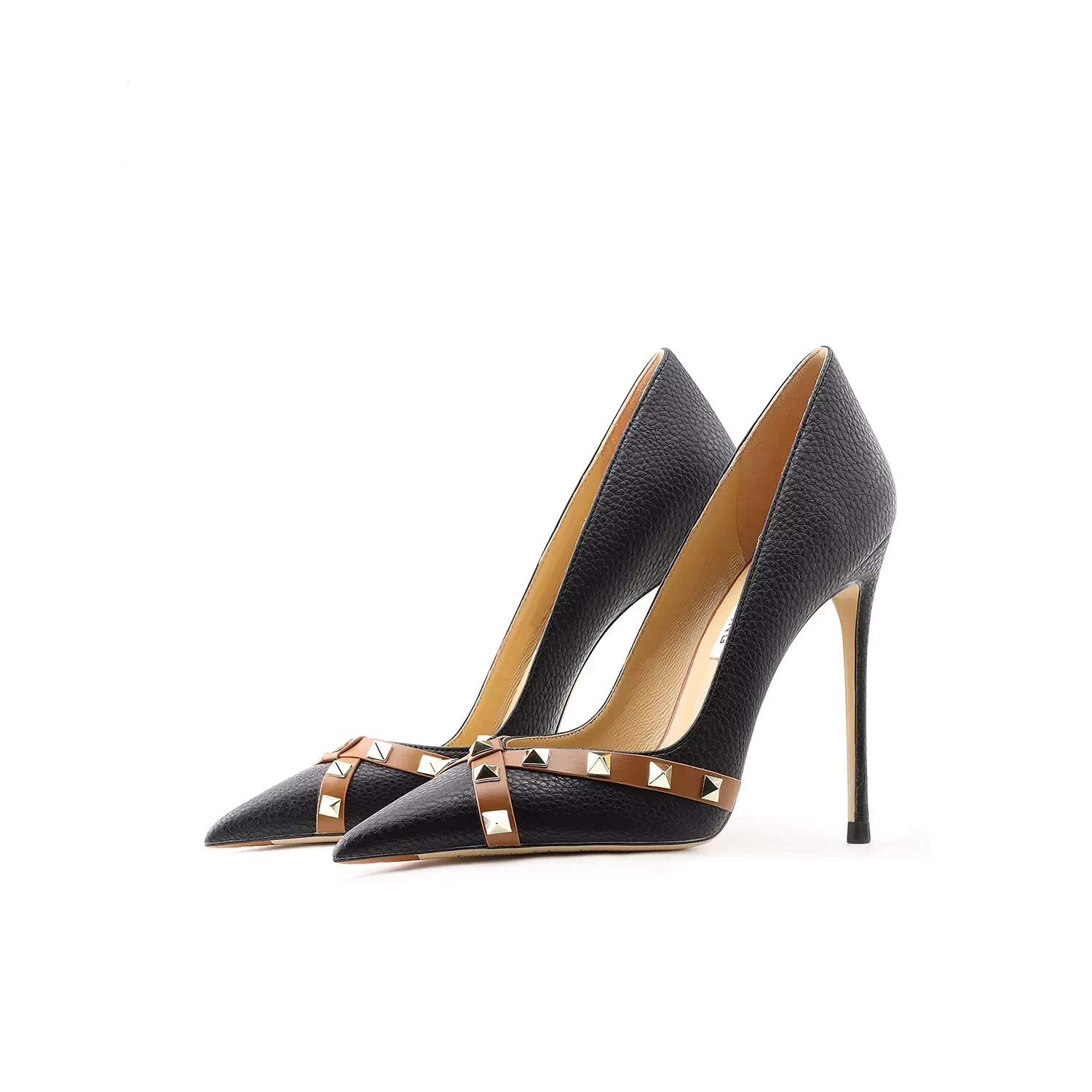 Patent Leather 2025 Star Style Luxury Rivets Women Shoes High Heels Sexy Pointed Toe Pumps Wedding Shoes Evening Dress Shoes 34 3