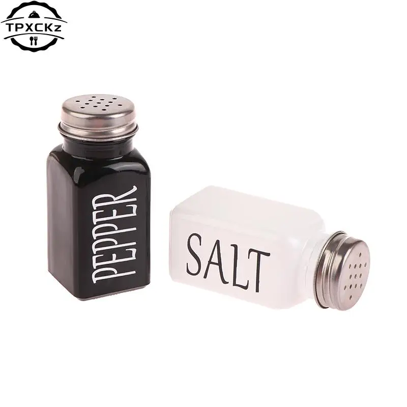 Seasoning Jar Glass Salt Pepper Shaker Kitchen Condiment Storage
