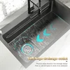 Stainless Steel Kitchen Sink Honeycomb Embossed Large Single Slot Dishwashing Pool Washing Basin Water On The Left Side 2