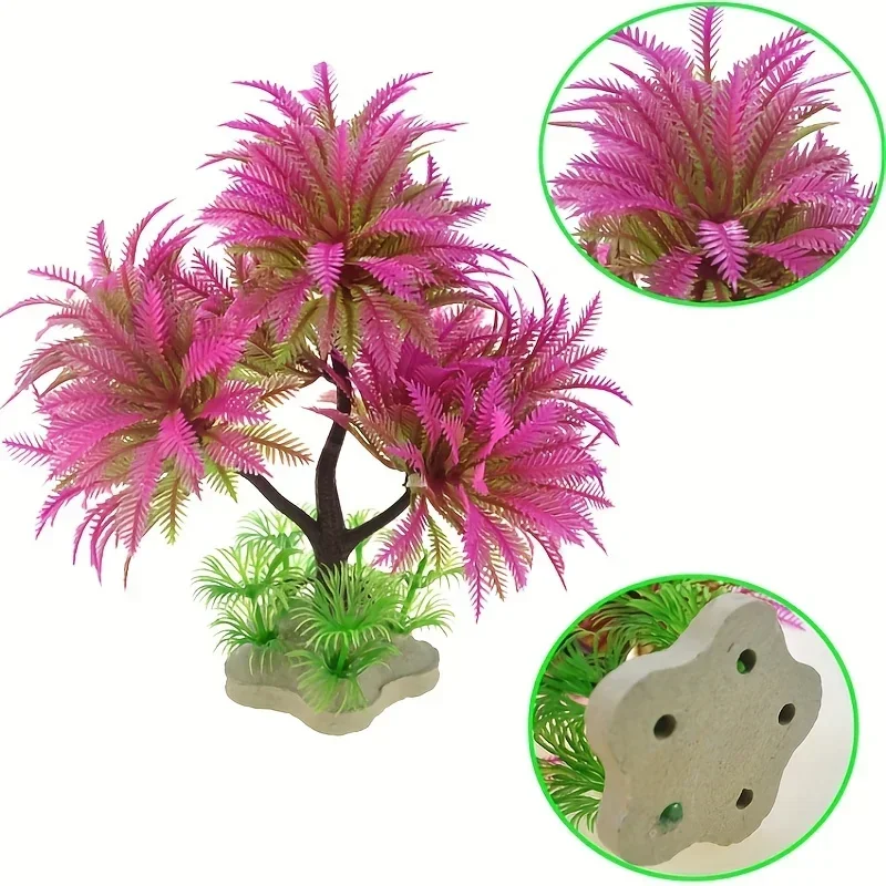 Aquarium Plastic Coconut Tree Simulation Seaweed Artificial Aquatic Plants Easy Maintain Safe Hydroponic Landscape Decoration artificial plants fish tank ornaments fish tank decorations aquarium ornaments artificial aquarium plants mini landscape ornaments
