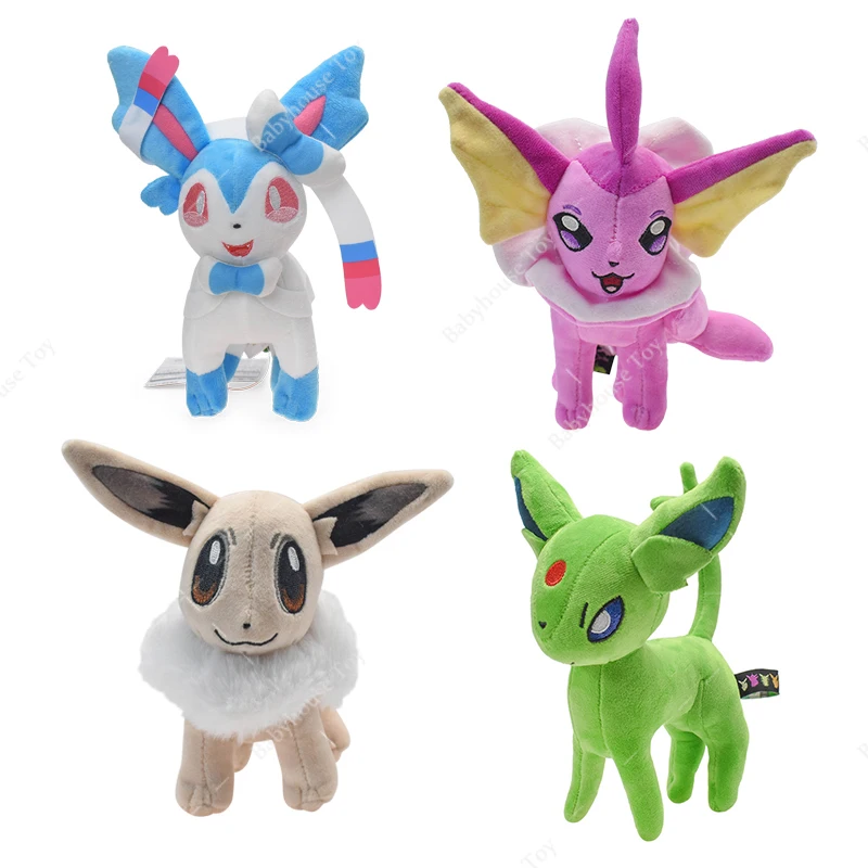 Sylveon Evoluções Evolution Eevee Pokemon Pelúcia 20cm