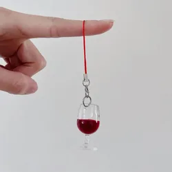 Red Wine Glass Charm - Quirky Keychain & Aesthetic Gift Accessory (1)