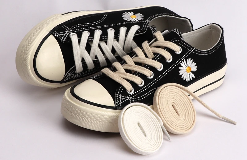 1 Paar flache Schnürsenkel Canvas Sneakers Schnürsenkel Baumwollseil Schnürsenkel Weiß Schwarz Beige Feste Schnürsenkel für Schuhe 100/120/140/160 cm – Detail 5