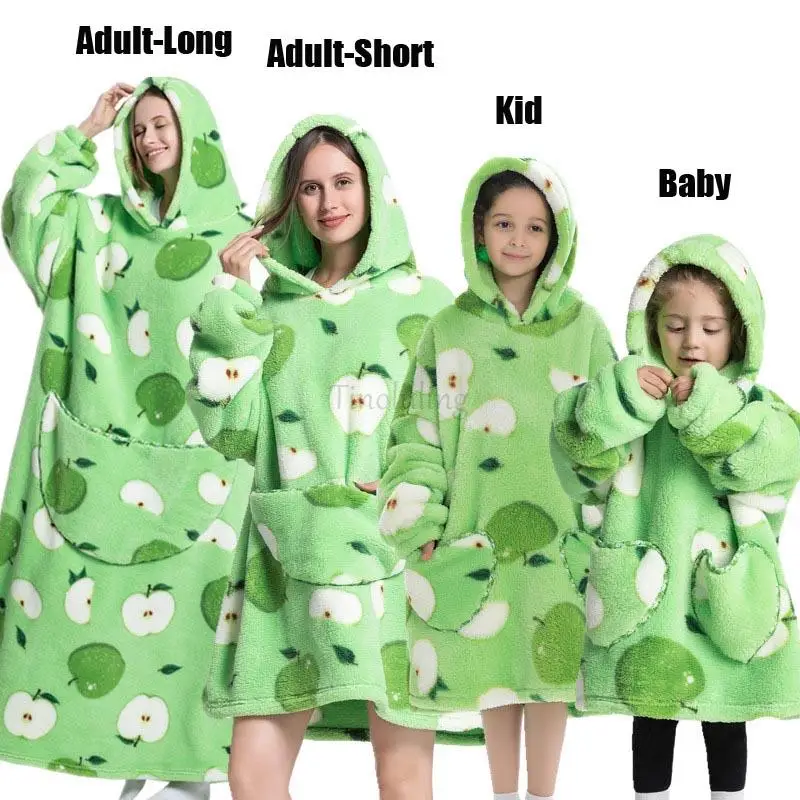 Oversized Sweatshirts Wearable Blankets Family Matching Clothes Animal Cartoon Cosplay Costume