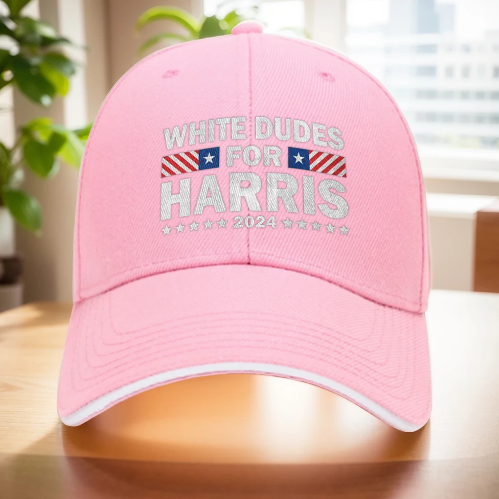 White Dudes for Harris Harris Hat Adjustable Baseball Cap Breathable President Hat Snap Back Dad for Outdoor Sports