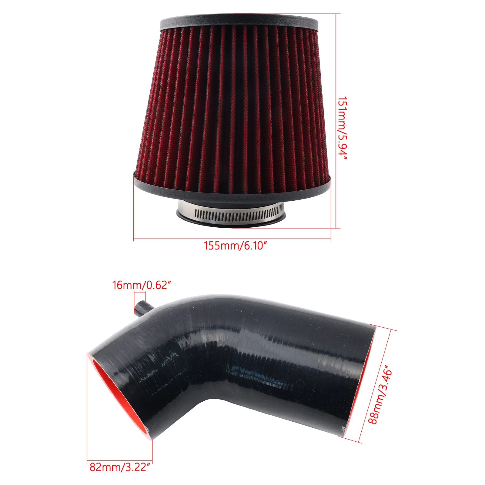 퍼포먼스 콜드 에어 인테이크 키트 AD-A402 (2013-2015 아우디 A4/A5 B8.5 1.8/2.0 TFSI 엔진 EA888 gen3 gen2 용)