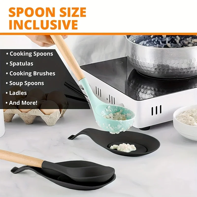 5pcs Spoon Rest, Heat-resistant and BPA-free Kitchen Utensil Holder,Kitchen Countertop Cooking Spoon Rack for Restaurant Kitchen