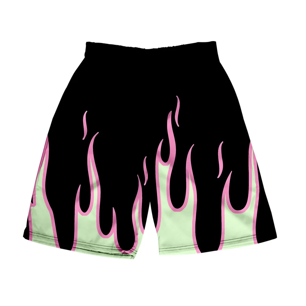 Yellow and Red Flame Board Shorts Trunks Summer New Quick Dry Beach Swiming Shorts Harajuku Short Pants Beach clothes