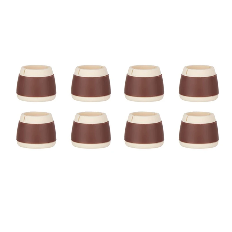 

New 8Pcs Silicone Chair Leg Caps Floor Protectors For Chairs Anti-Slip Pad Table Pads For Furniture Protector (Brown)