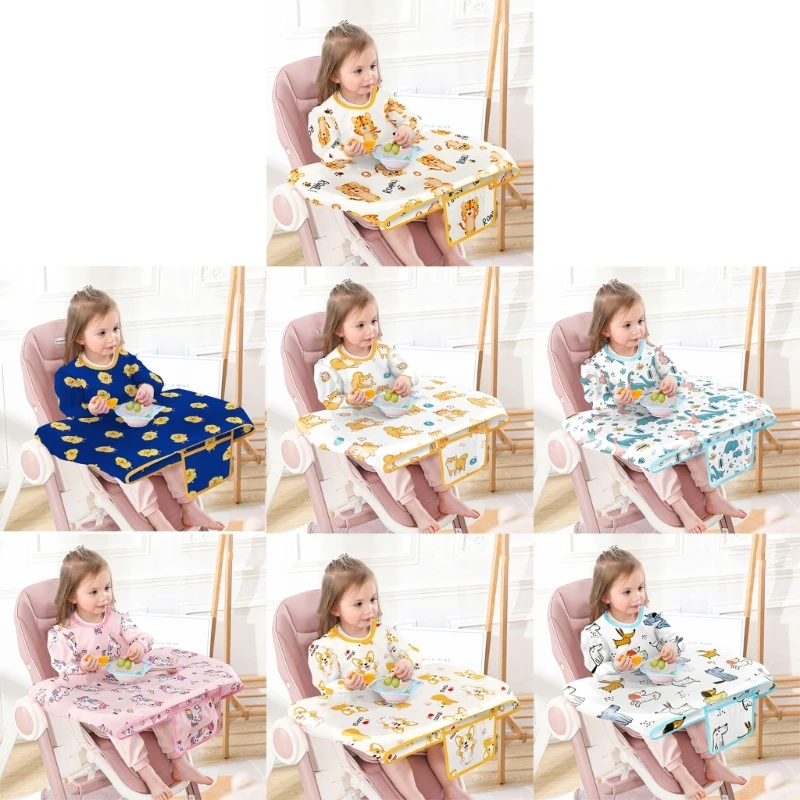 

Baby Weaning Bib Feeding Highchair Cover Bibs for BLW Toddler Baby Multi-pattern