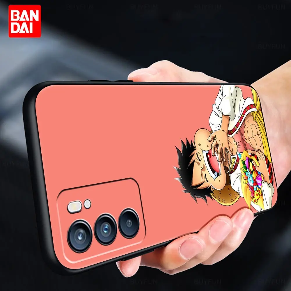 oppo cover Anime One piece Luffy Case for Oppo A3s A5s A9 A15 A31 A52 A53 A54 A74 A93 A94 F19 Pro 4G Cover Capinha Luxury Capa Funda Black oppo phone cases