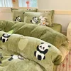 Winter Thick Warm Plush Flannel Duvet Cover Set Home Textiles Bed Linens Quilt Cover Sheet Pillowcase 4pc Queen Size Bedding Set 4