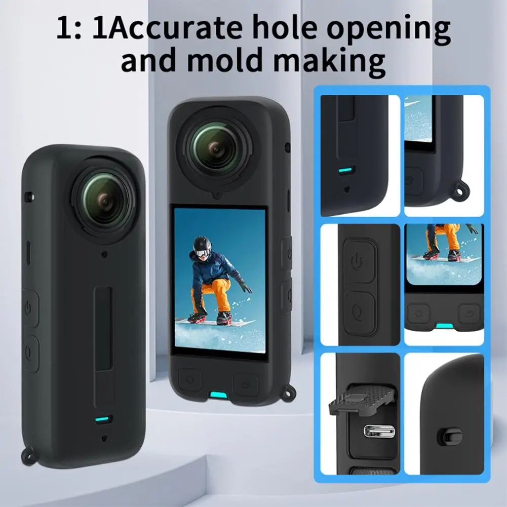 

Силиконовый защитный чехол для корпуса Insta360 X4, аксессуары для защиты от падения, защита от царапин, искусственная кожа и камера K3N6