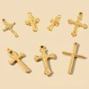 5pcs Gold Color Cross Charm Religious Jesus Pendant for DIY Earring Necklace Jewelry Making Supplies Wholesale 1