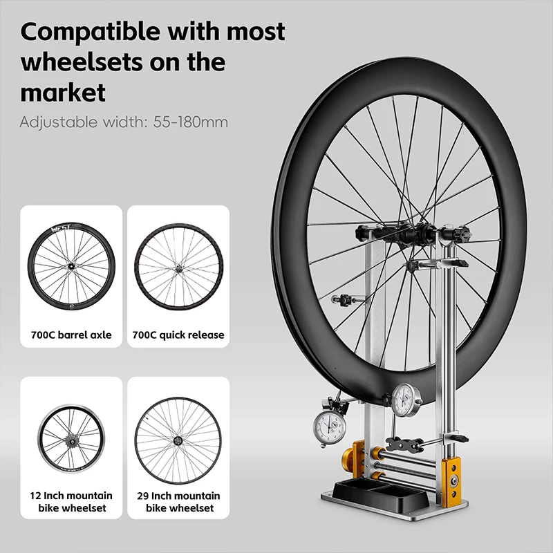 WEST BIKING Bicycle Wheel Truing Stand with Dial Indicator Gauge
