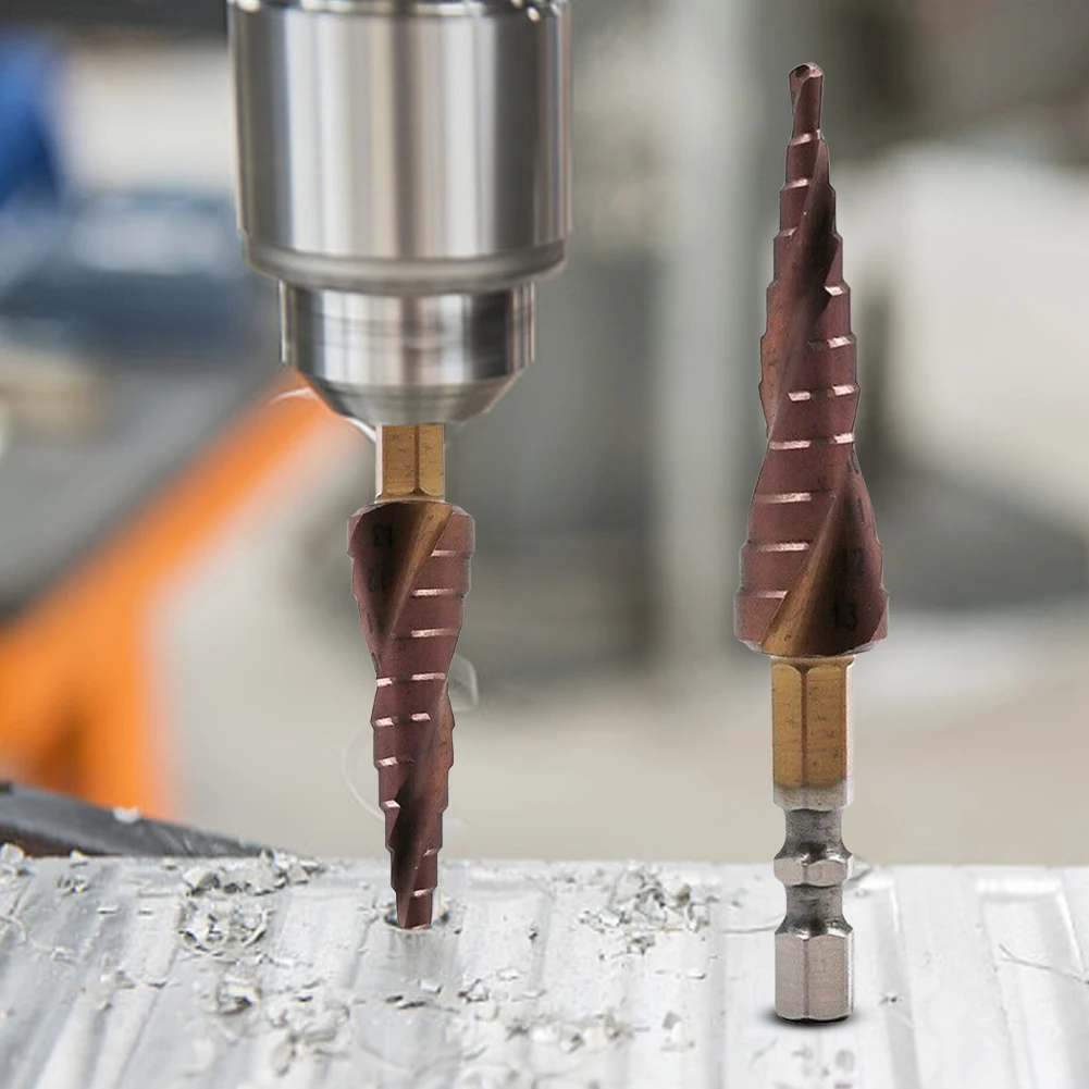 M35 HSS-Co Cobalt Step Drill Bit 1/4 Inch 3-13mm Hex Shank Woodworking Bit Hole Saw Milling Cutter HSS-Co Cobalt Step Cone Drill