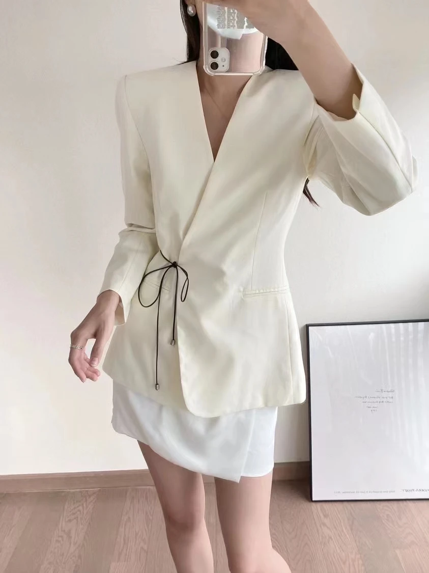 

2023 new fashion good quality temperament adjustable buckle suit jacket top
