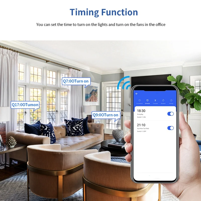 Tuya WiFi Controlador de Interruptor Inteligente, Temporizador