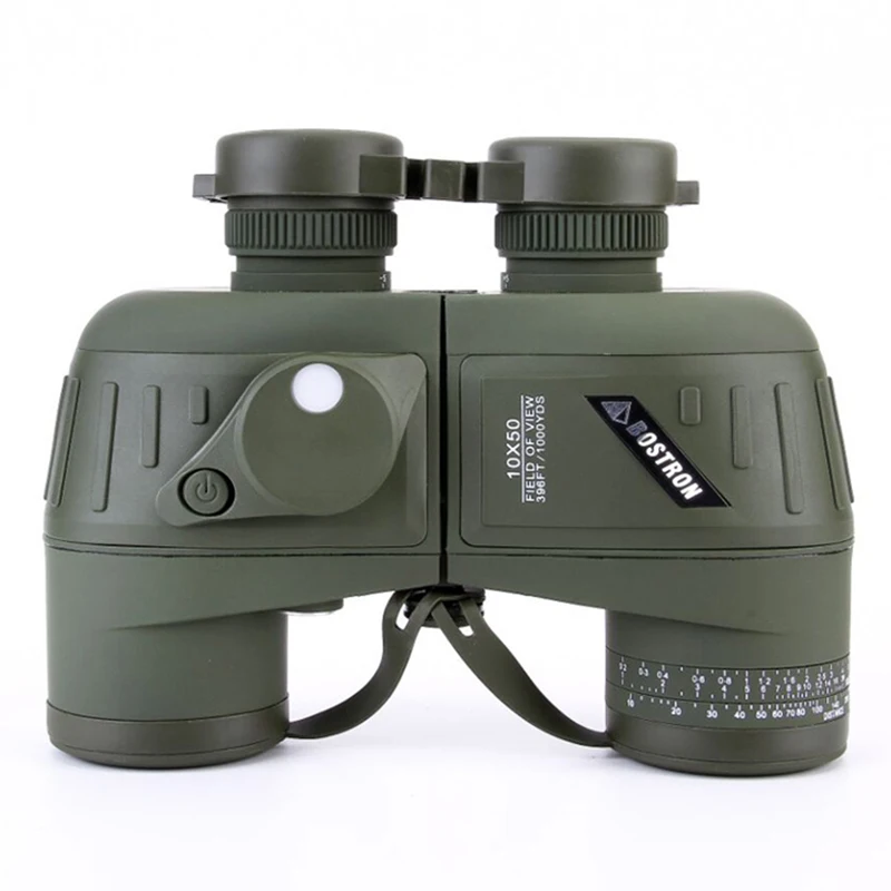 

10X50 Porro Binoculars HD Military Marine Hunting Bird Watching Waterproof Telescope with Internal Rangefinder & Compass