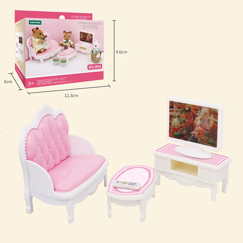 Deluxe Dollhouse Furniture Set - Montessori Miniatures for Creative Play and Imaginative Gifts