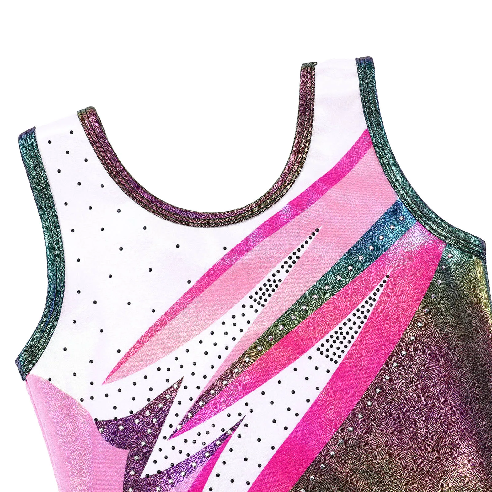 Gradient Color Ballet Leotard for Girls Sleeveless Bodysuit for Practice Performance Dancewear