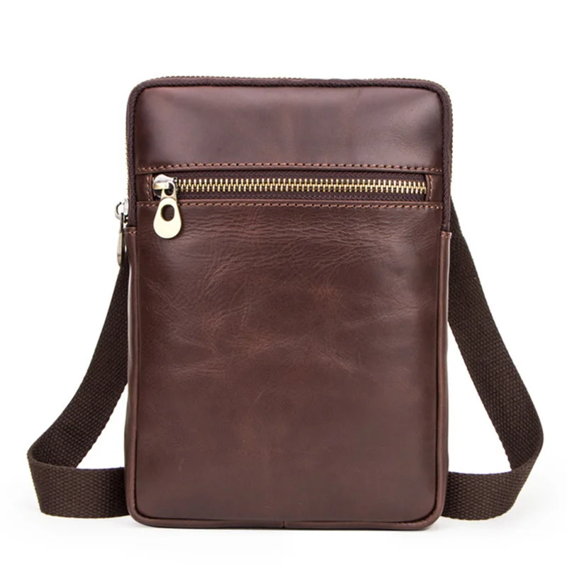 

Genuine Leather crossbody bag mens bag hang bag luxury bag purse handbags Flap bags 2020 Casual Mini iPad Male Blosa