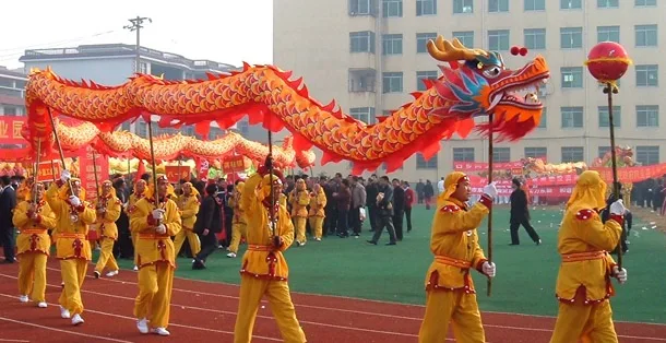 Adult Game 10m Silk Dragon Dance Size 4 Costume 6 Players Art Christmas Party Chinese Folk New Year Performance Game Stage