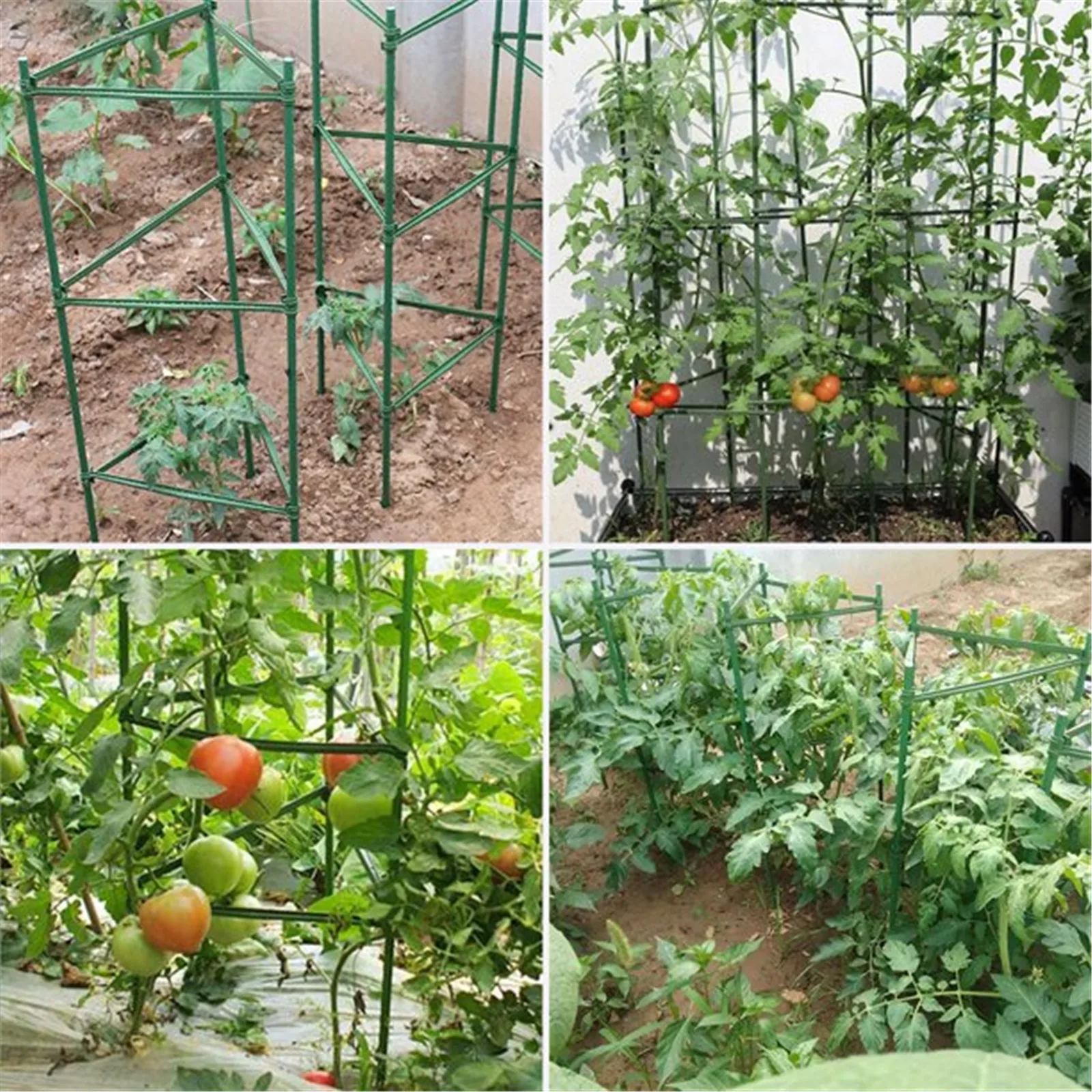 12 Pcs Garden Vegetables Stakes For Plant Cage Support Tomato Cage For Vertical Climbing Plants 11mm Stake