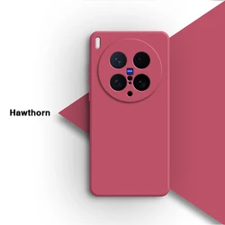 Premium Liquid Silicone Phone Case with Soft Lens Protection & Internal Flocking - Minimalist Design Back Cover for Vivo X200s (Hawthorn)