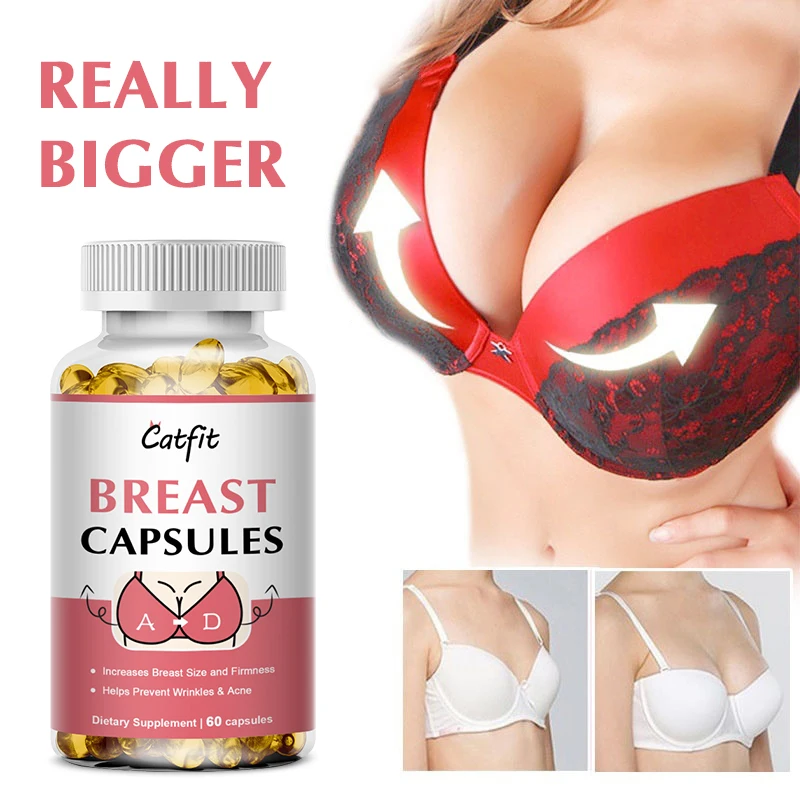 Catfit Nature Pueraria lobata&papaya extract Breast Enlargement Capsules  Bust Firming Restore Elasticity Round Chest for Women