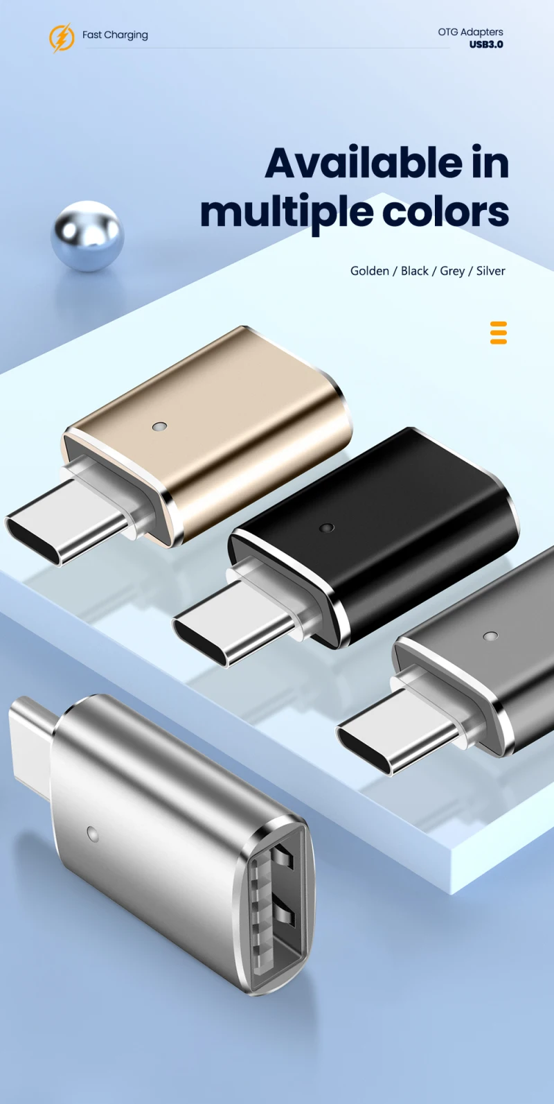 ZHSONG USB 3.0 Type-C OTG Adapter Type C USB C Male To USB Female Converter For Macbook Xiaomi Samsung S20 USBC OTG Connector type c to iphone converter