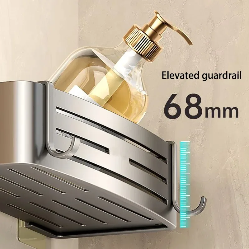 Bathroom Shelves Towel Rack Shower Shelf No Drilling Design for Toiletries