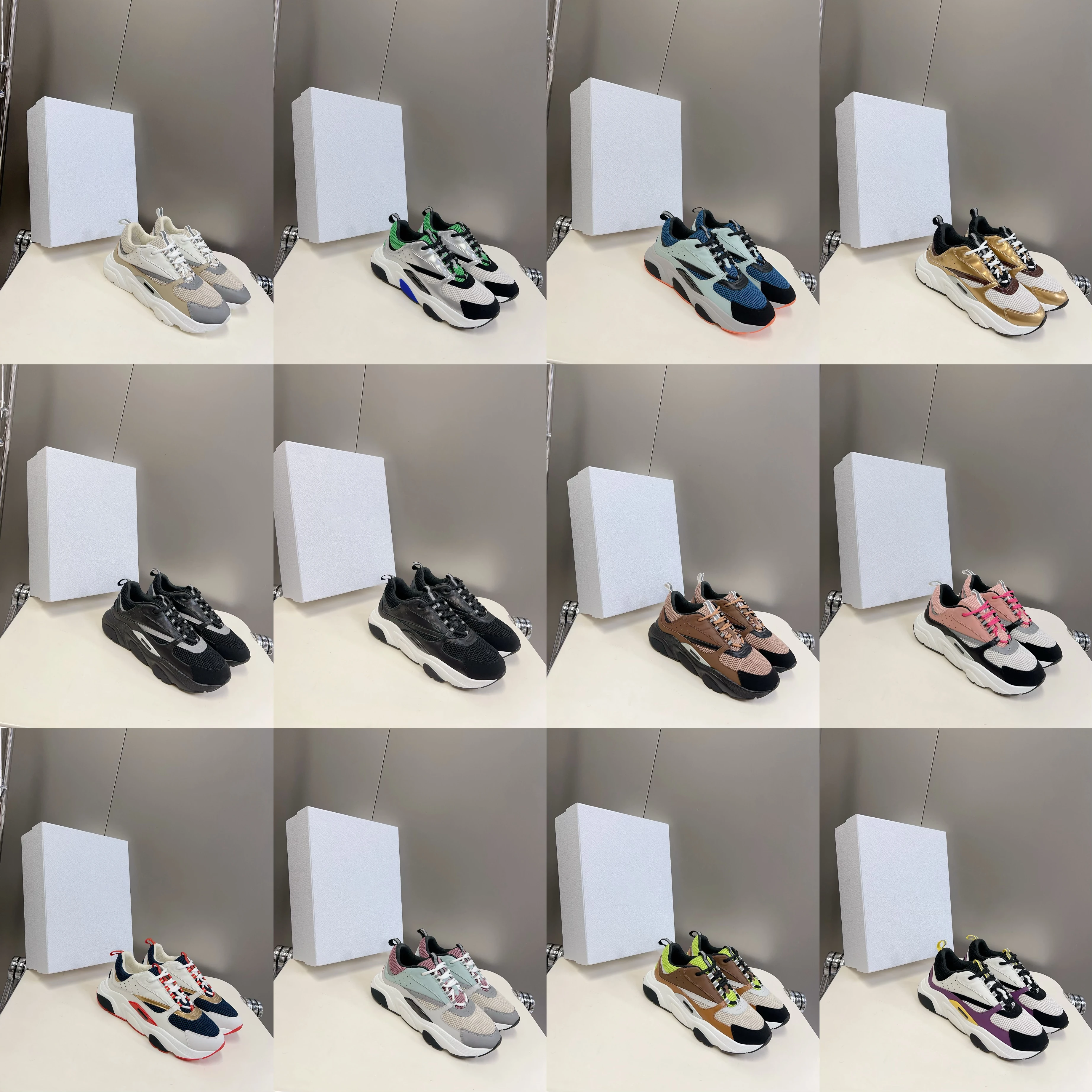 

B22 Fashion Platform Casual Sneakers,Men's and Women's sports shoes，Clunky sneaker , Breathable Leather Men's Sneakers