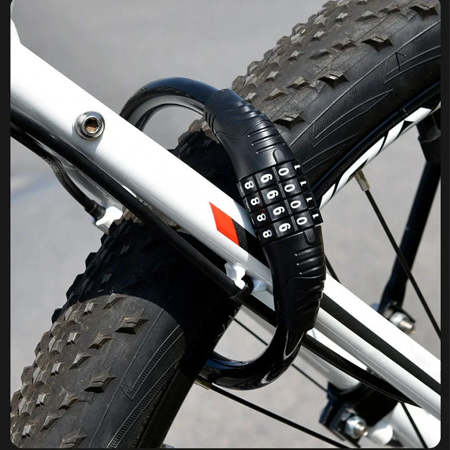 ZHUOHUA Fahrradschloss-Kabel, Schwerlast-Diebstahlschutz, Sicherheits-4-Stellige Rückstellbare Kombination Tragbarer Code für Fahrräder – Detail 14