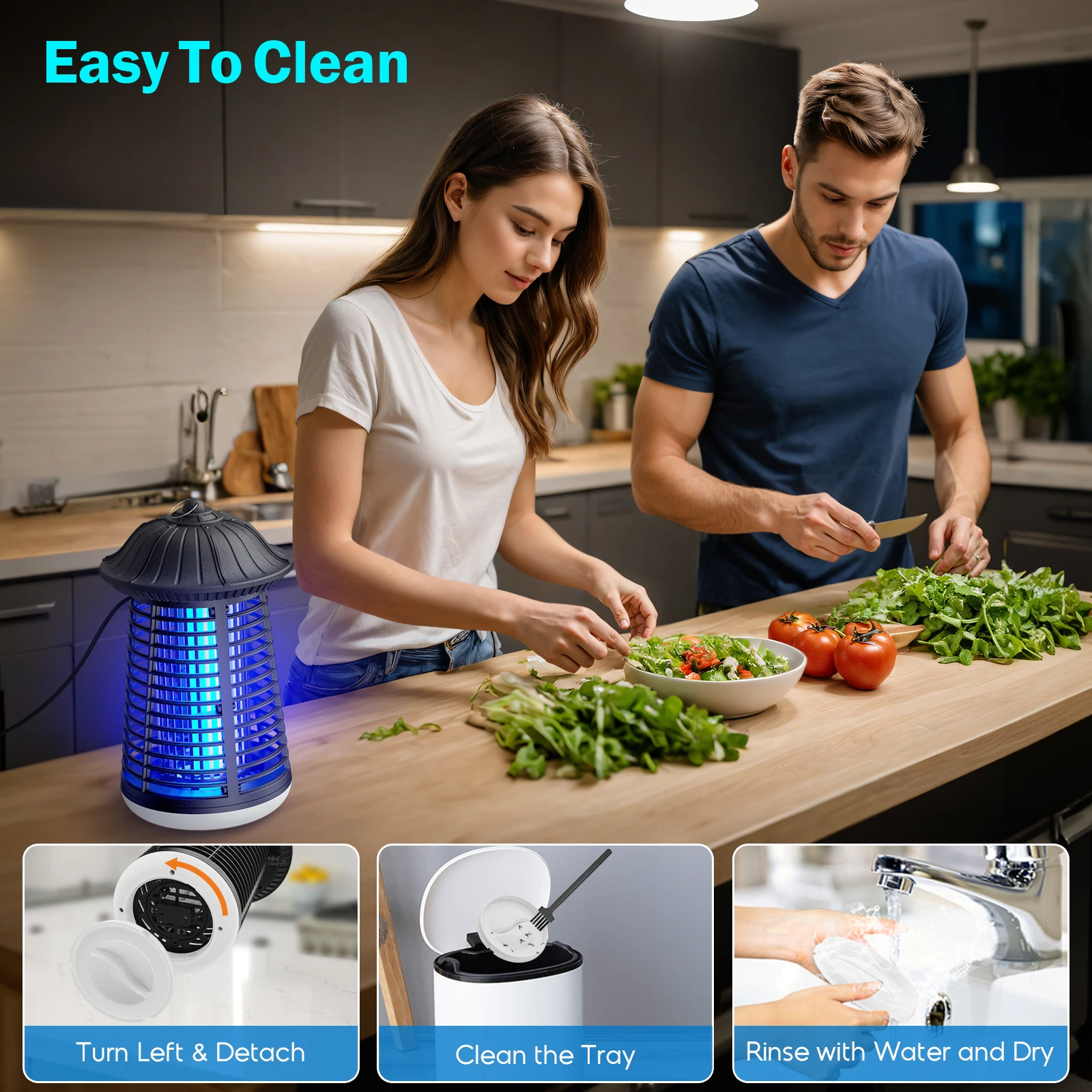 Electric Bug Zapper Outdoor & Indoor With LED Light 2-in-1 Mosquito Zapper Plug-in Fly Trap & Mosquito Killer For Home Garden_voghion.com