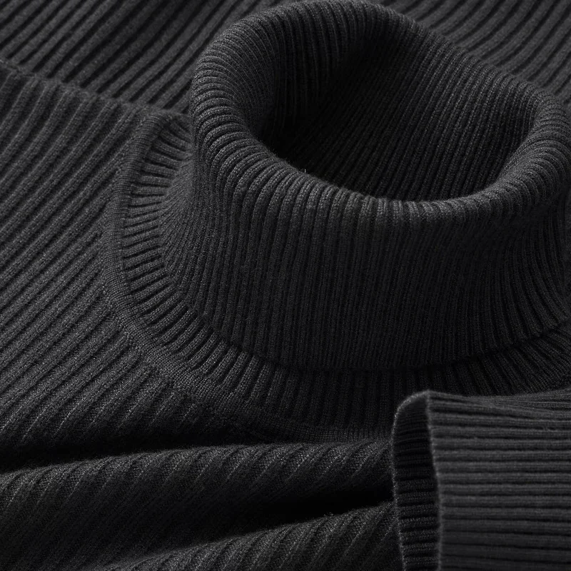 Autumn Women's Long Sleeved Turtleneck Sweater Stripes Knitted Heavyweight Sweaters Winter Outdoor Solid Color Daily Warm Coats